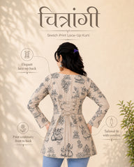 Chitrangi Sketch Print Kurti