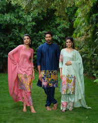 Pista Green Cotton Kurta Set with Kalamkari Animal & Floral Print – Ethnic Co-ord Set for Women