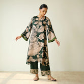Green Kalamkari Print Kurta Set with Mukaish Embroidery - Ethnic Wear for Women
