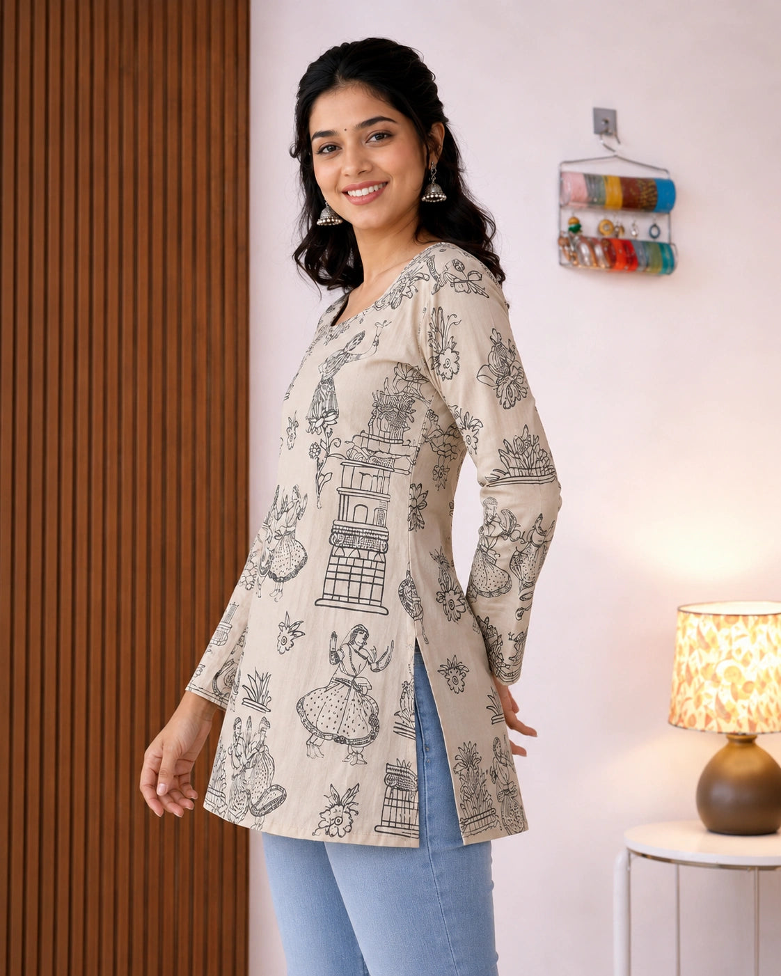 Chitrangi Sketch Print Kurti