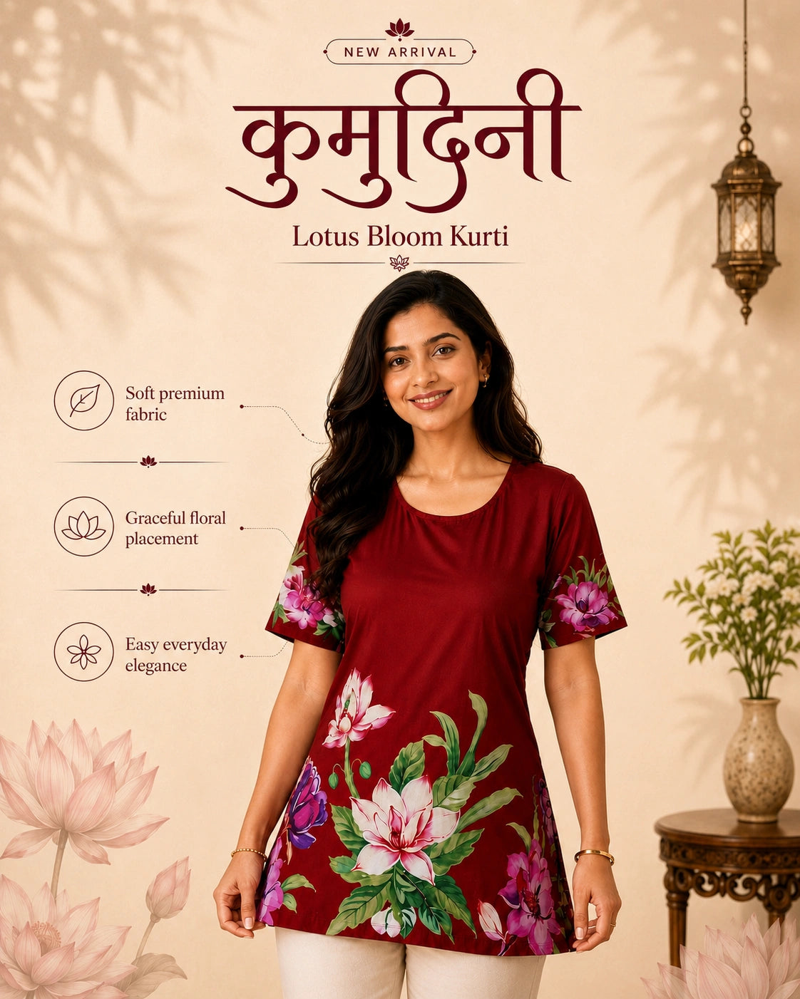 Kumudini Lotus Bloom Kurti Top