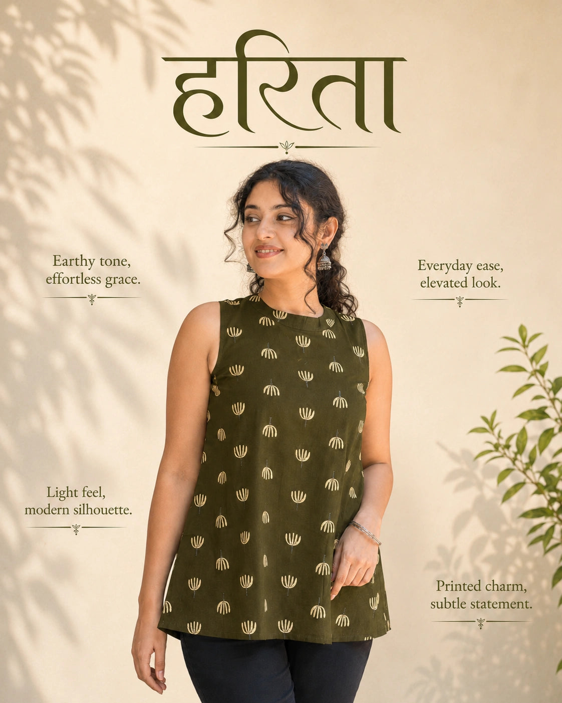 Harita Lotus Sleeveless Kurti