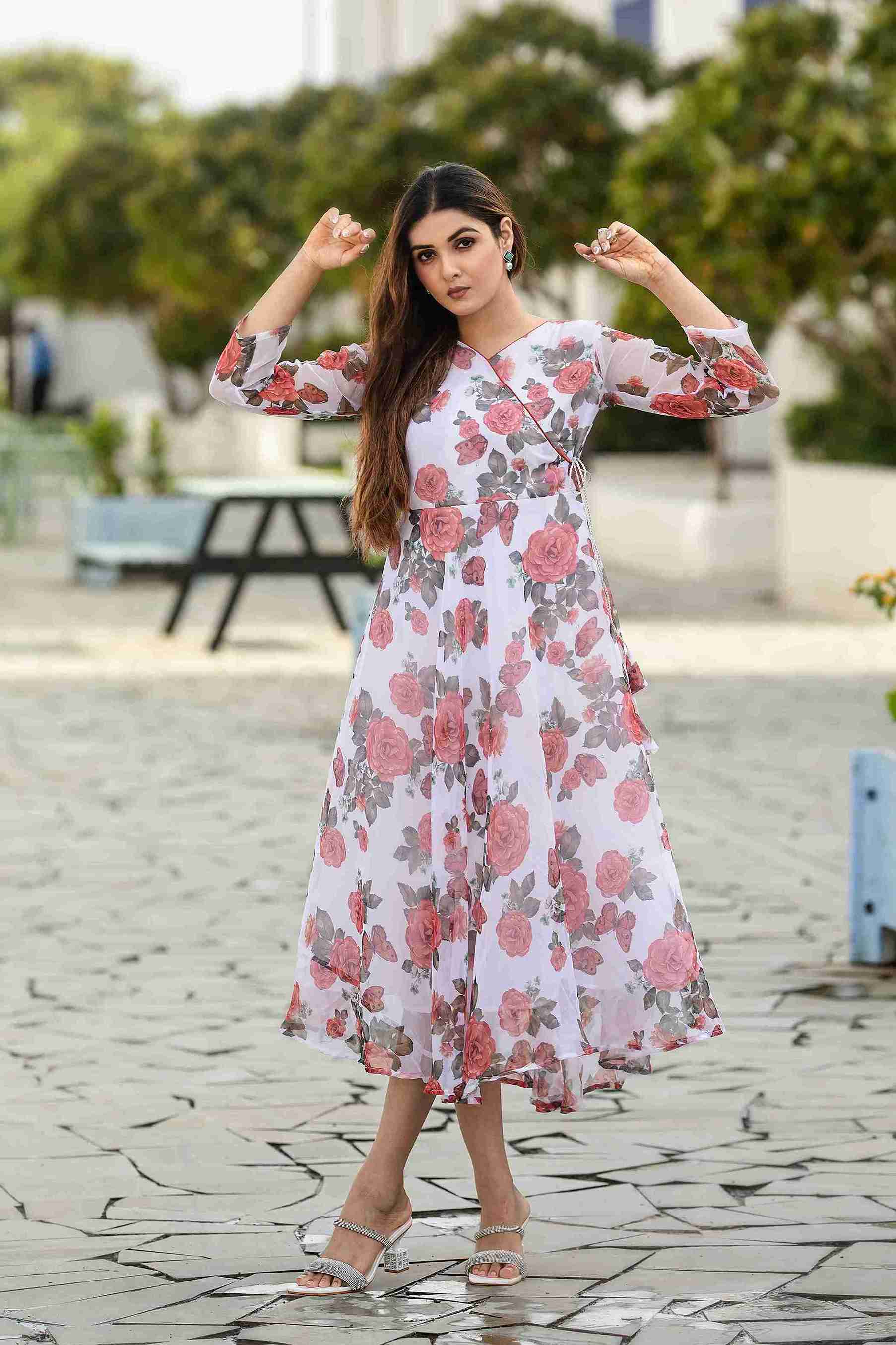 Floral Wrap-Around Maxi Gown