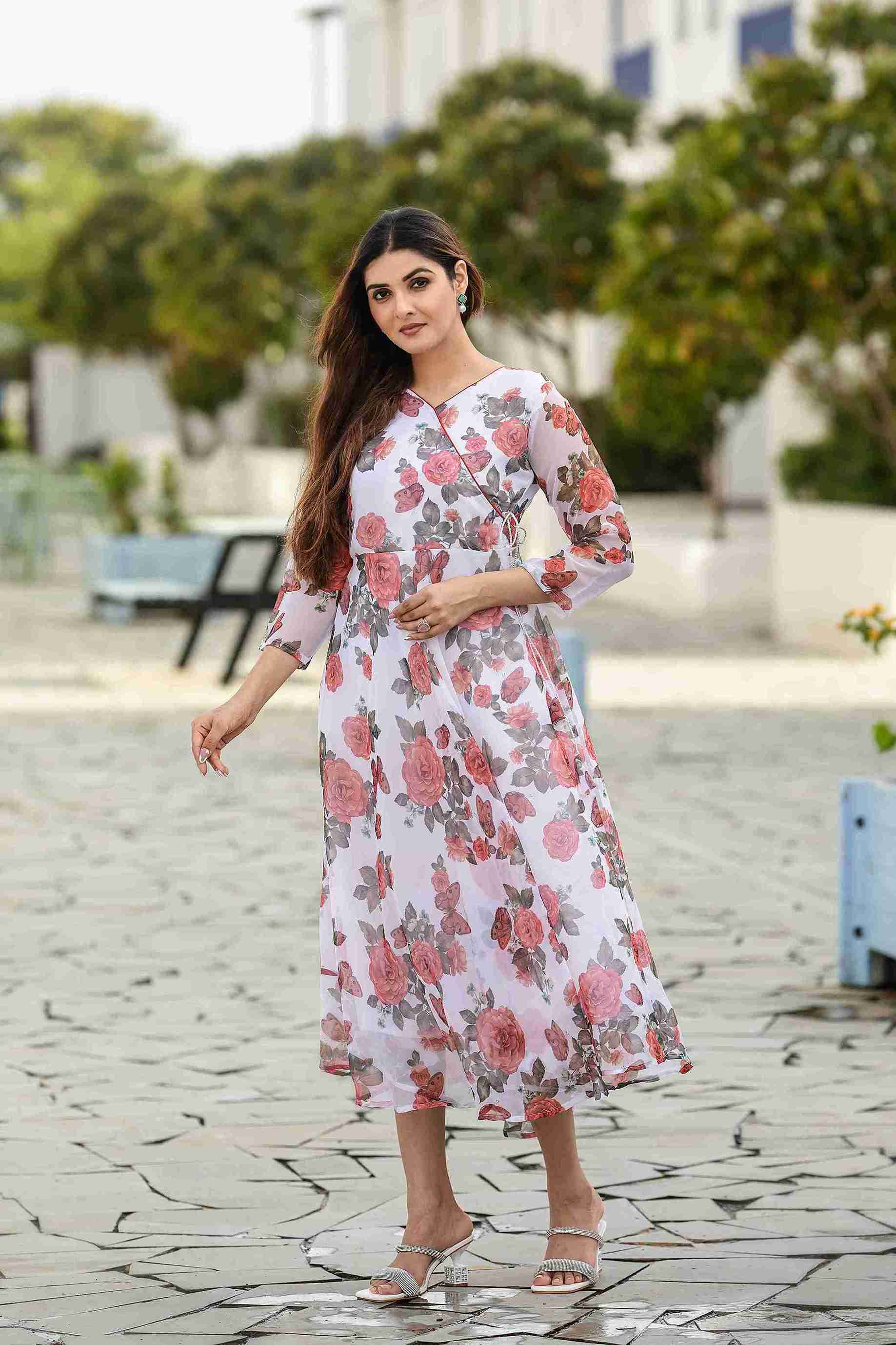 Floral Wrap-Around Maxi Gown