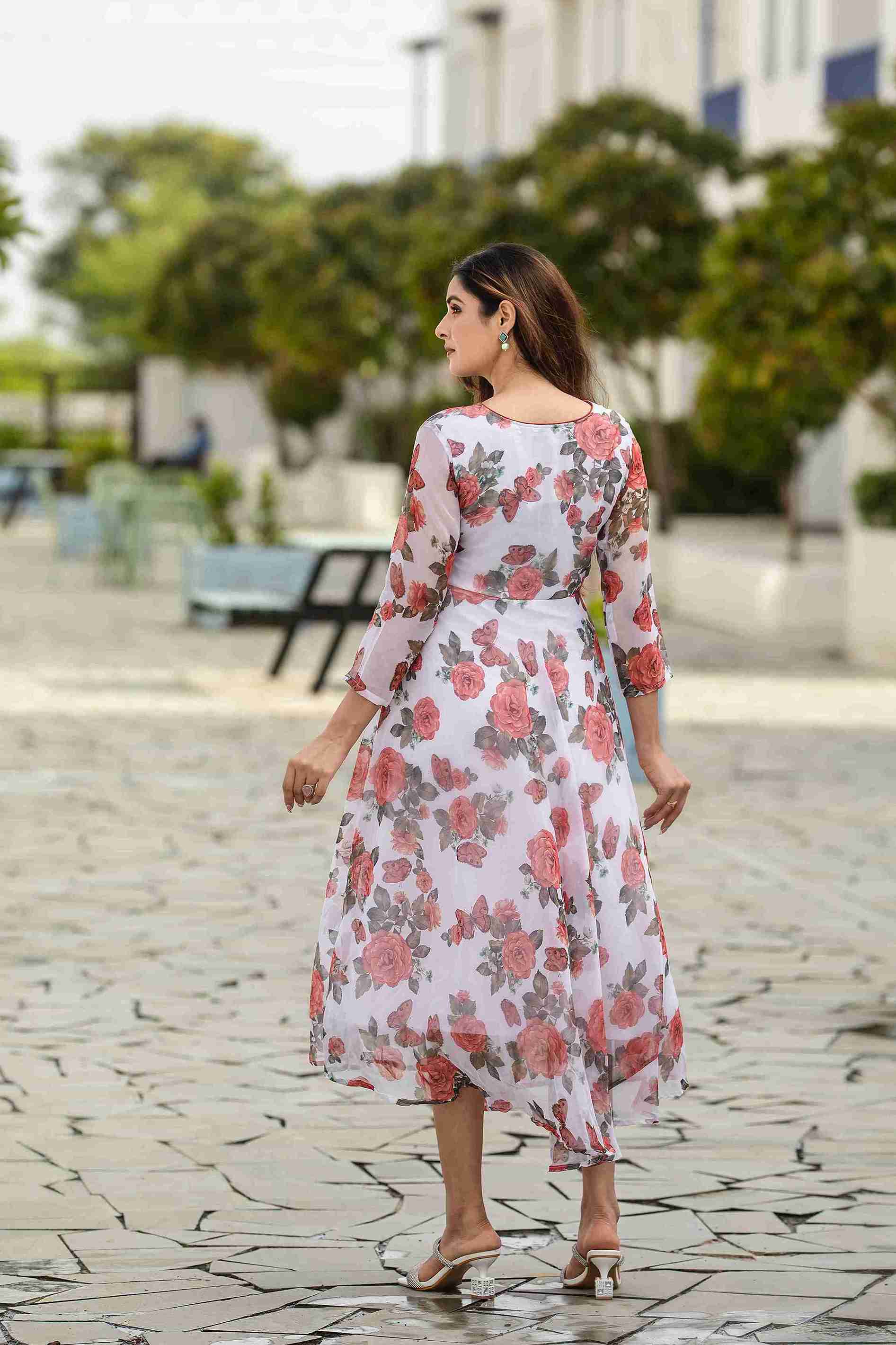 Floral Wrap-Around Maxi Gown