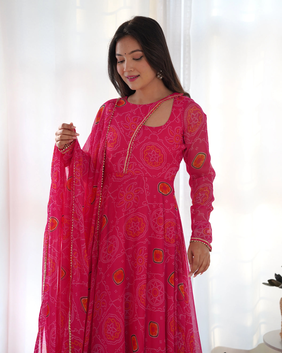 Lightweight Chiffon Anarkali with Gotapatti Work & Dupatta Set - Festive Ready