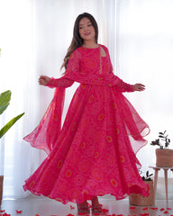 Lightweight Chiffon Anarkali with Gotapatti Work & Dupatta Set - Festive Ready