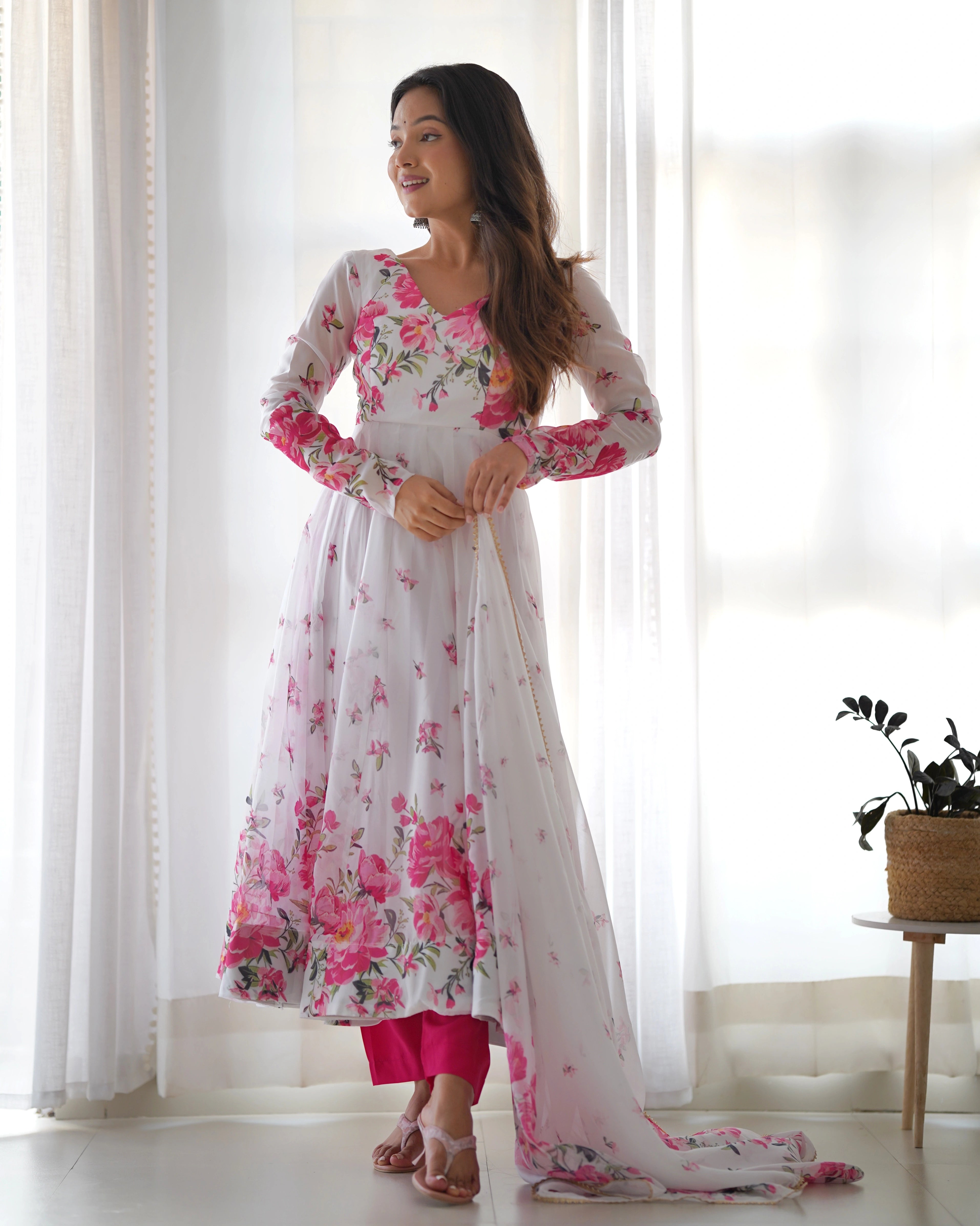 Elegant Fully Stitched Organza Silk Suit Set for Festive Occasions