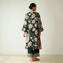 Green Kalamkari Print Kurta Set with Mukaish Embroidery - Ethnic Wear for Women