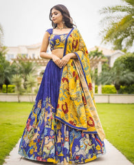 Kalamkari Print Lehenga Choli with Dupatta