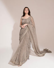 Swarovski Diamond Work Georgette Saree with Blouse