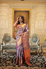 Traditional Kanjivaram Silk Saree with Rich Zari Weaving