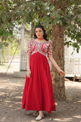 Luxury Faux Blooming Designer Gown with Zari & Sequins Embroidery