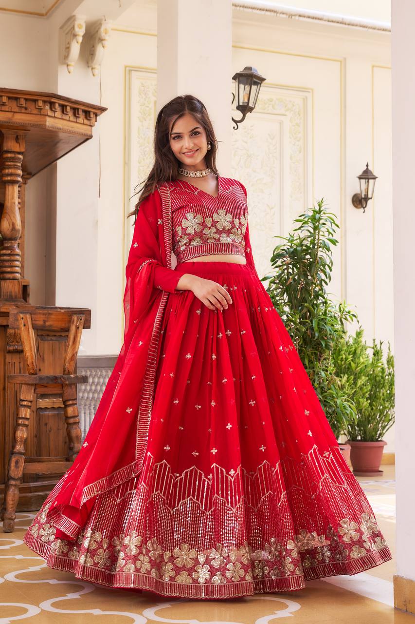 Heavy Embroidered Lehenga Choli Set with Dupatta – Shaddi Special