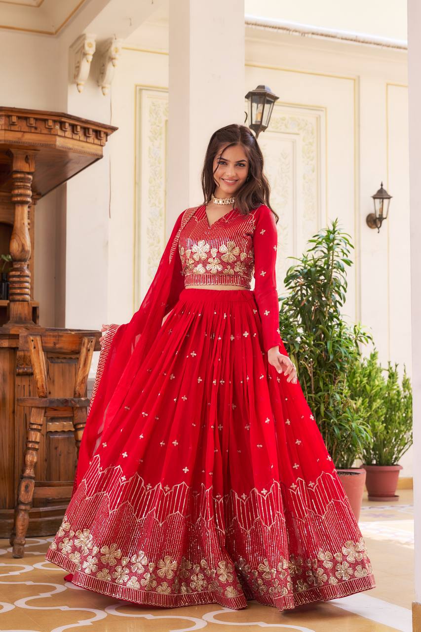 Heavy Embroidered Lehenga Choli Set with Dupatta – Shaddi Special