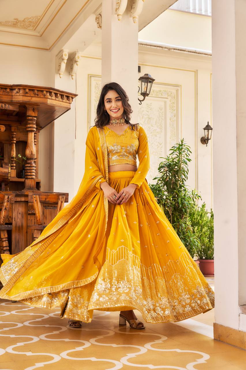 Heavy Embroidered Lehenga Choli Set with Dupatta – Shaddi Special