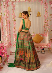 Elegant Digital Printed Lehenga Set with Organza Silk Blouse & Georgette Dupatta