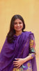 Purple Kalamkari Cotton Kurta Set with Dupatta – Deer & Elephant Motifs, Embroidered Lace Detailing