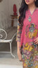 Pink Printed Krishna and Cow Motif Kurta Set with Dupatta – Triangle Lace & Scallop Border Detailing