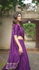 Deep Purple Pure Chanderi Lehenga Choli with Embroidered Dupatta