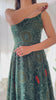 Elegant Dark Green Chiffon Bandhej Gown with Backless Dori Pattern