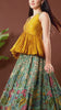 Elegant Ethnic Fusion - Premium Mirror Crop Top with Flowing Lehenga