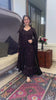 Elegant Black Embroidered Georgette Anarkali Set with Dupatta and Cotton Pants